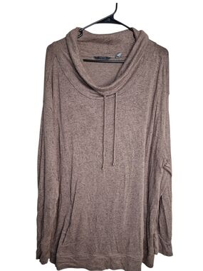AnyBody Taupe Cowl Neck Pullover Sweater